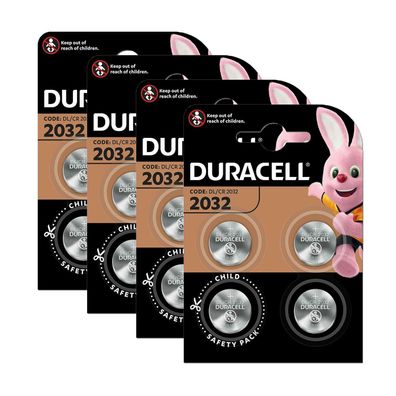 4x Duracell Knopfzelle Lithium CR2032 DL2032 3V Batterien 4er Blister