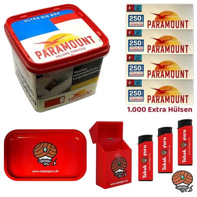 Paramount Volumentabak Ultra Big Box 480g, Extra Hülsen, Tablett, Feuerzeuge Box