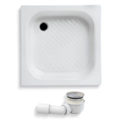 Duschwanne Quadratisch Acryl KAREN 70x70 Weiß | Ablaufgarnitur & Füße im SET!