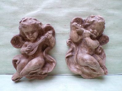 altes Engelpaar Putten Material ? ca 1500 gr je 25cm Mandoline Flöte