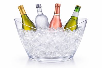 Transparenter Flaschenkühler / Getränkekühler 40 cm breit – großer Sektkühler