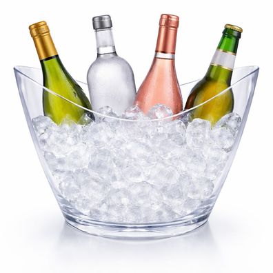 Transparenter Flaschenkühler / Getränkekühler 28,5 cm breit – Sektkühler / Eisb