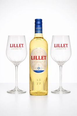 Lillet Blanc Alcohol Free 0,75L + 2 Lillet Gläser – alkoholfreier Aperitif