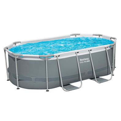 Steel Pro MAX™ Solo Pool ohne Zubehör 305 x 200 x 84 cm, grau, oval