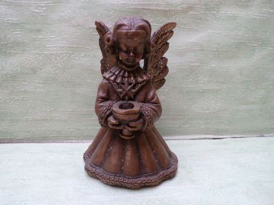 alter Wachsengel Kerzenleuchter Wachswerkstatt Sonthofen 16,5cm