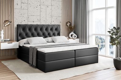 Boxspringbett mit Matratze, Topper, Polsterbett mit Bettkasten AMAY-BZ