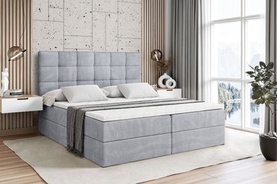 Boxspringbett mit Matratze, Topper, Polsterbett mit Bettkasten BRUGO