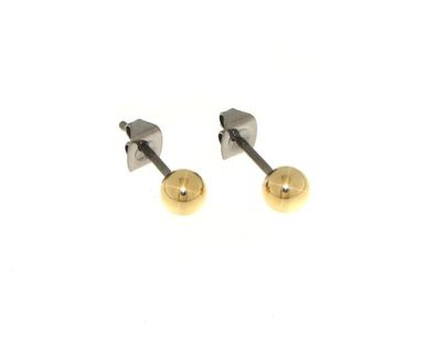 Boccia Titanohrstecker vergoldet 0504-03