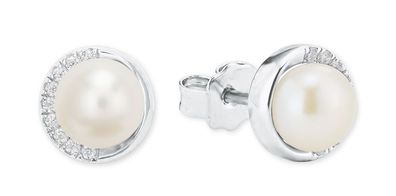 S. Oliver Silber Ohrringe Perle SOJ-0183-E-08