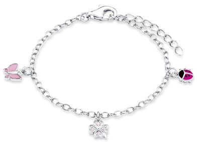 Prinzessin Lillifee Armkette Schmetterling, Marienkäfer & Kleeblatt Silber 9082414