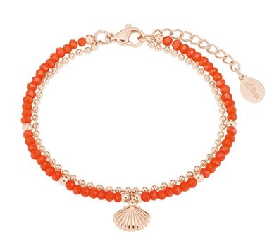 S. Oliver Damen Armband mit Glassteinen 2027600 IP Rose
