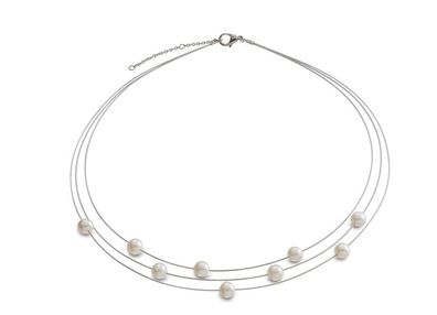Boccia Titan Collier Süßwasserperlen 08041-01