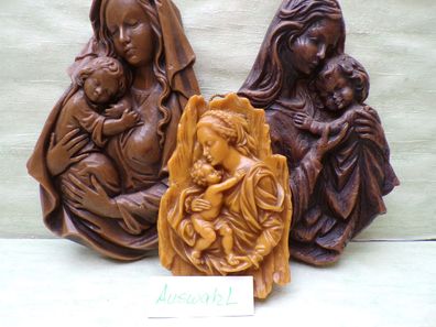 Madonna Mutter Gottes Jesus Kind Wachsfigur Wachsbild Religion Volkskunst -Auswahl