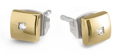 Boccia Titanohrstecker bicolor mit Diamant 05050-03