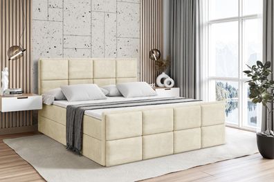 Boxspringbett mit Matratze, Boxbett, Topper, Polsterbett mit Bettkasten NOVA-Z
