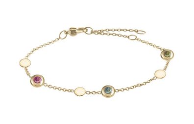 Boccia Titan Damenarmband vergoldet mit Turmalin 03042-02