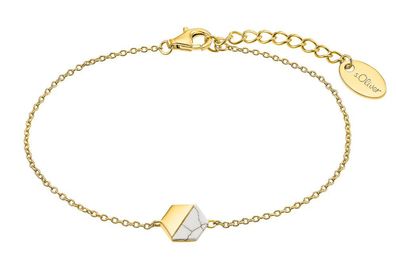 S. Oliver Silber Armband mit Marmoranhänger vergoldet 2034362