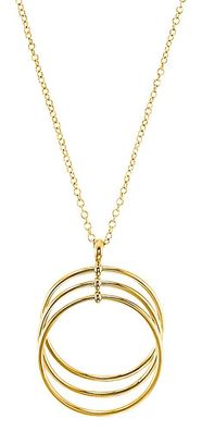 S. Oliver Silber Kette mit Ringanhänger vergoldet 2034350