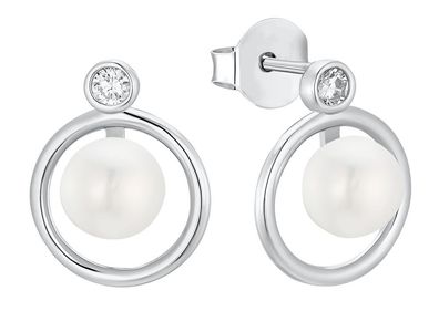 S. Oliver Silber Ohrstecker Perle SOJ-0184-E-15