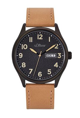 S. Oliver Herrenuhr Lederband braun 2033481