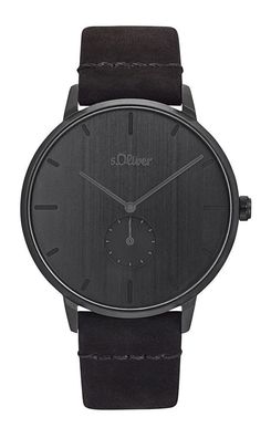 S. Oliver Herrenuhr Lederband schwarz 2033497