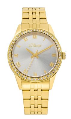 S. Oliver Damenuhr Edelstahl IP Gold 2035433