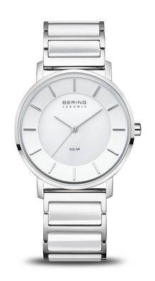 Bering Solar Damenuhr Keramik weiß 19535-754