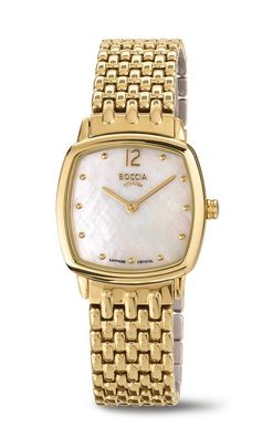 Boccia Damen Titan Uhr goldfarben 3353-02