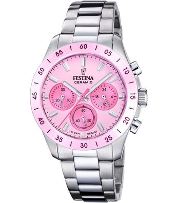 Festina Damen Chronograph Ceramic rosa 20693-2