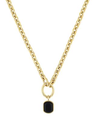 S. Oliver Edelstahl vergoldet Kette mit Achat-Stein 2038858