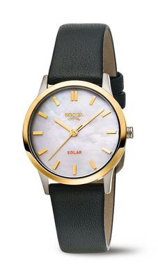 Boccia Damen Titan Solar Uhr vergoldet 3363-02