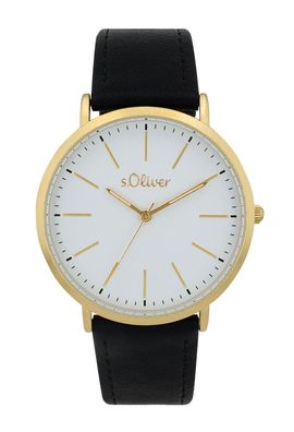 S. Oliver Herrenuhr Lederband schwarz 2039518