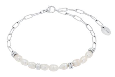 S. Oliver Edelstahl Damen Fußkettchen Süßwasserzuchtperle 2039729