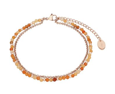 S. Oliver Damen Armband mit Aventurin 2037979 IP Rose