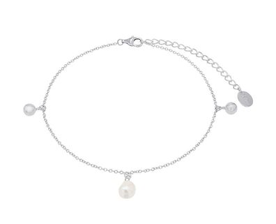 S. Oliver Silber Damen Fußkettchen Süßwasserzuchtperle 2037819