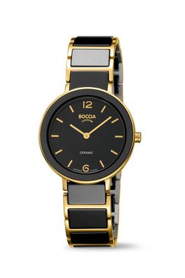 Boccia Damen Titan-Keramik Uhr schwarz 3311-04