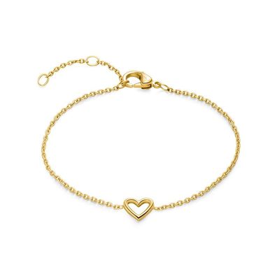 Boccia Titan Damenarmband vergoldet Herz 03070-02