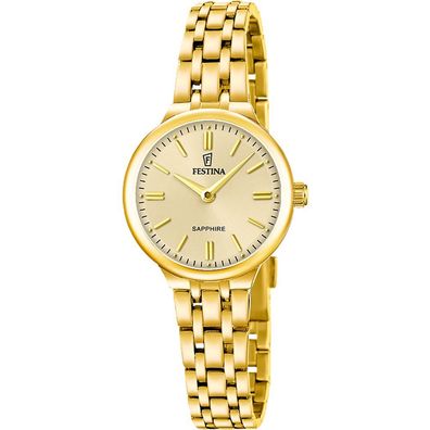 Festina Damenuhr Edelstahl vergoldet Mademoiselle F20745 2