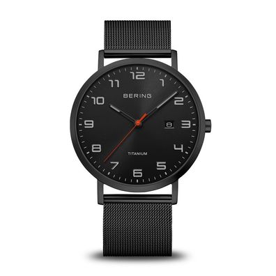 Bering Herrenuhr Titan schwarz 18640-122