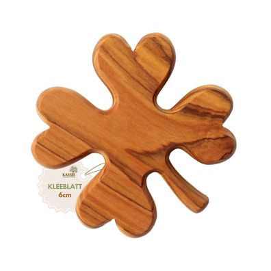 Kleeblatt Geschenk aus Olivenholz Talisman Handschmeichler Glücksbringer