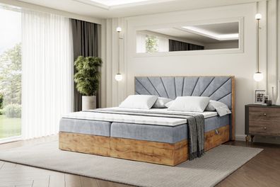 Boxspringbett mit Matratze, Boxbett, Topper, Polsterbett mit Bettkasten LOLLI6