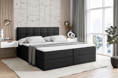 Boxspringbett mit Matratze, Boxbett, Topper, Polsterbett mit Bettkasten MARCE