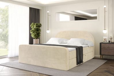 Boxspringbett mit Matratze, Boxbett, Topper, Polsterbett mit Bettkasten NOX-Z