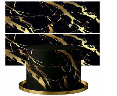 Tortenaufleger Schwarzer Marmor Personalisierter Essbare Tortendekoration Fondant 1