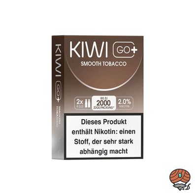 KIWI GO+ POD Smooth Tobacco 20mg/ml Nikotin à 2 Pods