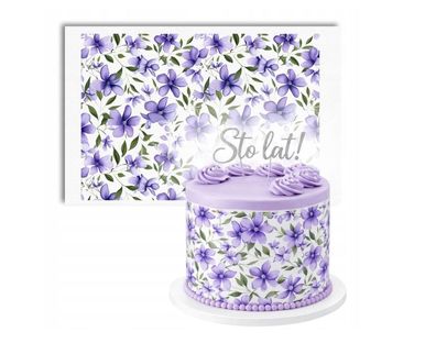 Tortenaufleger Blumen Veilchen Personalisierter Essbare Tortendekoration Fondant 1