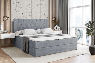 Boxspringbett mit Matratze, Topper, Polsterbett mit Bettkasten Velanto-bz
