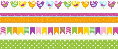 HEYDA Deko Tapes Frühling Vögel jede Rolle 5 m x 15 mm Papier-Tapes