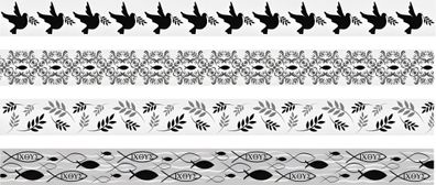 HEYDA Deko Tapes weisse Feste Holy jede Rolle 5 m x 15 mm Papier-Tapes