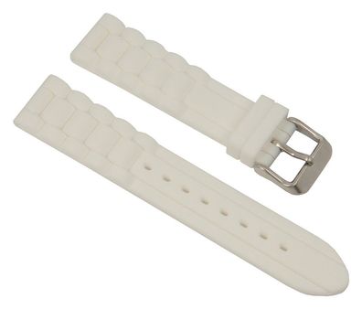 Uhrenarmband Herren Silikon weiß 27286S